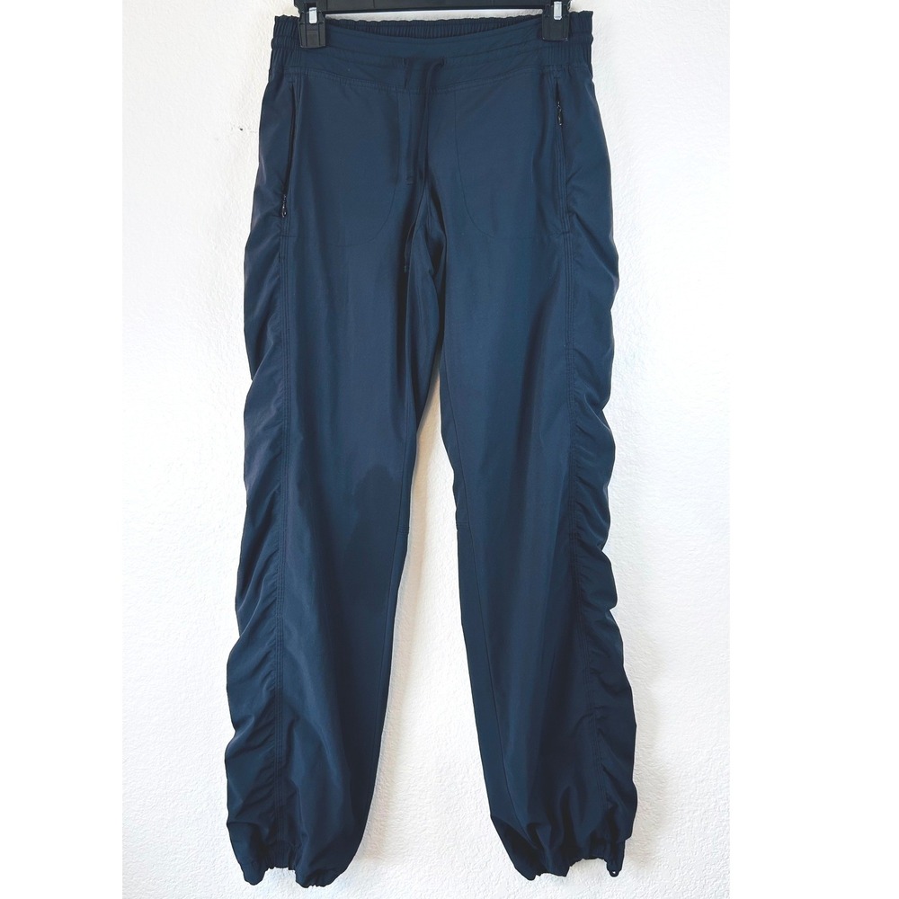 Athleta Trekkie Jogger 2.0 Pants Navy Blue Ruched Hiking Size 2